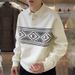 Loom Loom Autumn Winter New Cashew Flower Classic Heavyweight Turn-down Collar Sweatshirt Men's Trendy Versatile Long Sleeve Base_viptrois.com