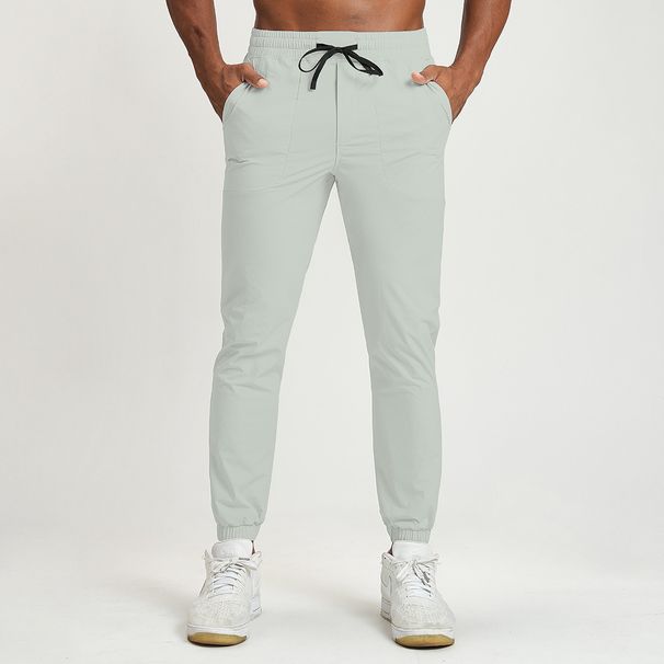 Men's Eco-Friendly Quick-Dry Stretch Jogger Pants For Running, Gym & Outdoor Activities - Breathable Recycled Nylon Blend With Elastic Cuffs_viptrois.com
