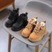 Child's shoes Heavy leather boots for boys non-slip cotton boots for girls_viptrois.com