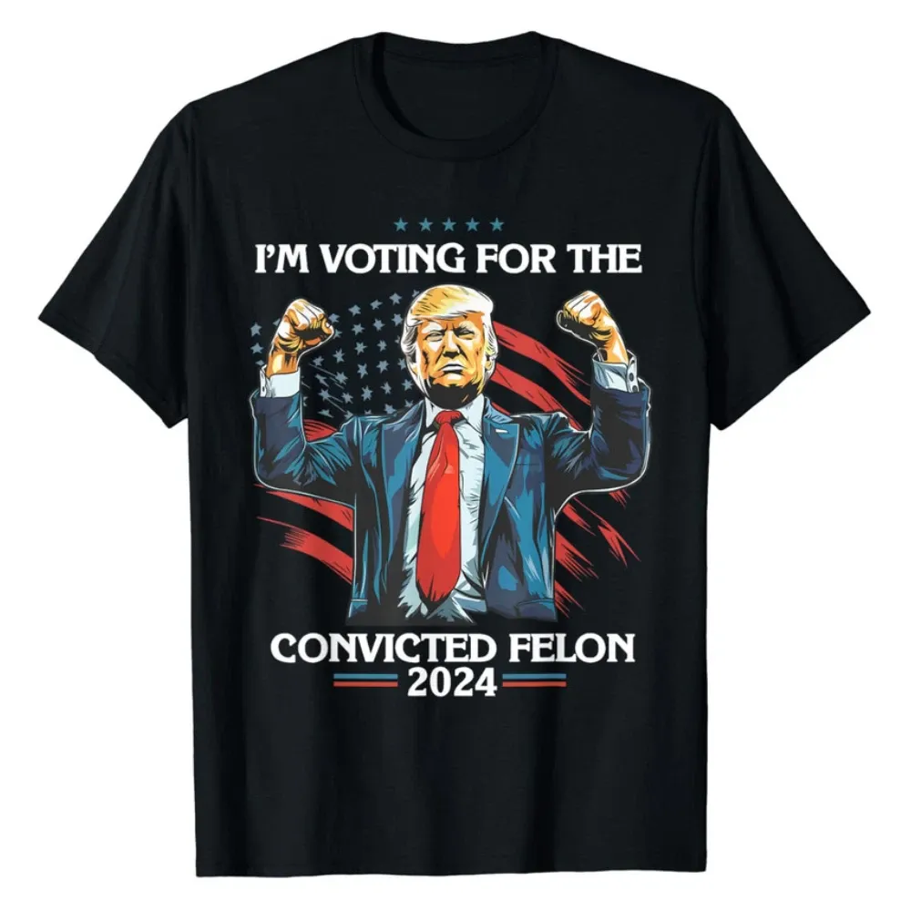 MENS WOMENS Funny Trump Im Voting For A Convicted Felon Unisex T-Shirt Mens Womens Tees Top_viptrois.com
