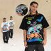 Trendy Brand Hand-painted Playful Graffiti Pony Short-sleeve Design Niche Men's Loose-fitting Couple's T-shirt_viptrois.com