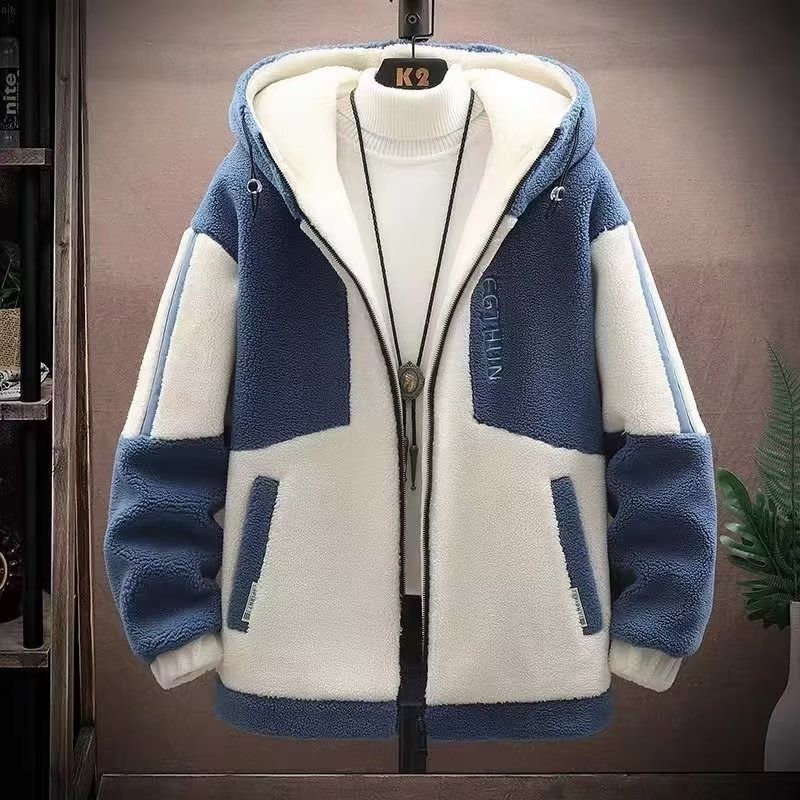 Men's Fleece Lined Winter Jacket - Soft &Warm Hooded Coat With Zipper Closure, Oversized Fit For Big & Tall Breathable Cotton Blend For Casual Wear_viptrois.com