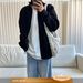 Pure Gray Double Zipper Cardigan Sweater For Men, Autumn Cleanfit Lazy Style Knitted Sweater, American Stand Collar Jacket_viptrois.com