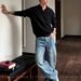Men's Vintage Style Button Collar Long Sleeve Knit Sweater Autumn/Winter Fashion Top_viptrois.com