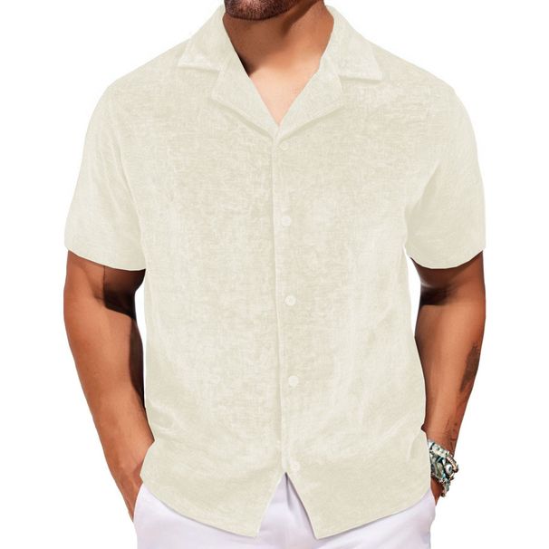 Men's Clothing Foreign Trade Cross Border New Large Size Shirts Men's Loose Trendy Short Sleeved Shirts Summer Lapel Shirts A0304_viptrois.com