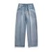 Men's Clothing Korean And Japanese Men's Clothing 2025 Spring New Simple Solid Color Jeans Men's Washed Loose Straight Long Pants_viptrois.com