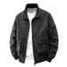 Unisex Vintage Pilot Jacket - Retro Baseball Bomber Coat With Stand Collar, Windproof & Stylish For Men & Women (Khaki, Black, Gray)_viptrois.com