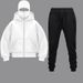 New Foreign Trade Cross Border Double Hat Spring Autumn Winter Ins Hooded Sweatshirt Suit Trendy Men And Women Double Hat Couple Sweatshirt_viptrois.com