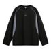 Men's Long-Sleeve Color-Block Sporty T-Shirt – Uv Protection & Breathable Fabric With Embroidered Design (Oversized Fit, M-Xxl, Black/Red/Blue)_viptrois.com