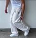 Men's Embroidered Fleece Joggers Retro Streetwear Relaxed Fit Pants With Elastic Waist Wide-Leg Silhouette Stitching For Urban Comfort_viptrois.com