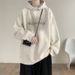 Long Sleeved Base Trendy Hooded Sweatshirt For Men In Spring And Autumn, Made Of Suede, Loose Fit_viptrois.com