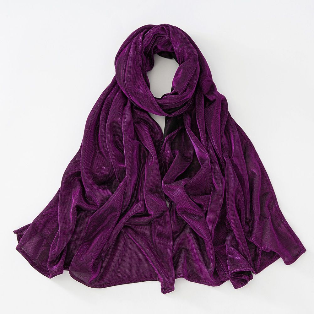 Apparel Accessories High Grade Bright Silk Long Scarf Ethnic Shawl Polyester Muslim Breathable Female Headscarf Hemming Scarf_viptrois.com