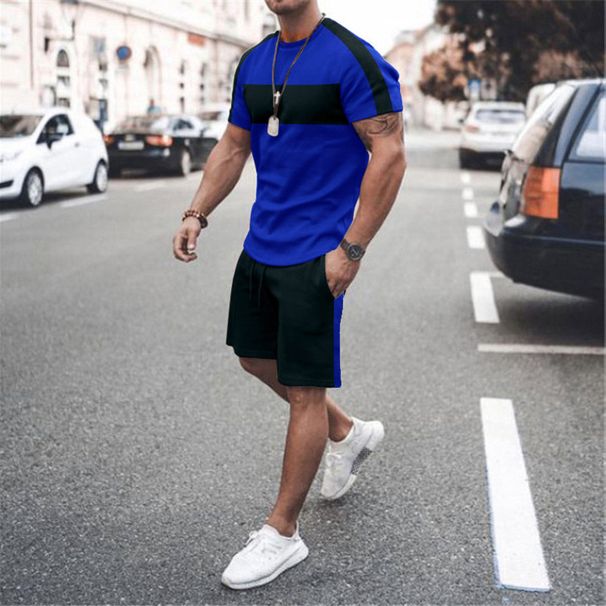 Men's 2-Piece Short Sleeve T-Shirt & Shorts Set, Summer Casual Lounge Wear, Comfortable Athletic Style Outfit For Relaxation_viptrois.com