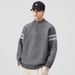Retro Stand Collar Zip-Up Knit Sweater – Unisex Streetwear Pullover (M-3XL, Relaxed Fit, Vintage Aesthetic)_viptrois.com