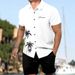 Men's Casual Fashion 3D Digital Printing Shirt Short Sleeve Shorts Suit_viptrois.com
