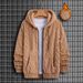 Men's Clothing Youth Hooded Fleece-Lined Hooded Sweatshirt, Winter Sherpa Pullover Jacket With Double-Sided Plush, Slim Fit Zip-Up Casual Streetwear_viptrois.com