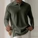 Men’s Textured Polo Shirt – Breathable Stretch Knit For Spring & Fall (S-XXXL, 18 Patterns & Colors)_viptrois.com