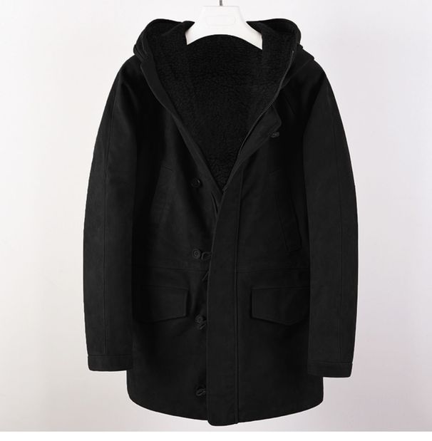 Men's Suede Fleece Jacket - Thickened Winter Coat With Zipper Closure, Long Sleeve, Stylish Urban Outerwear For Daily Wear_viptrois.com
