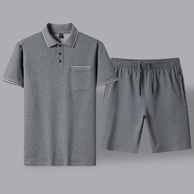 Men's Clothing Shenlong Dad Summer Suit Men's Middle Aged And Elderly Summer Casual Clothes Men's Short Sleeved Trousers Sportswear_viptrois.com