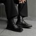 Wind Square Head Thick Sole Heightening Martin Boots Retro Tooling Boots Business Men's Boots_viptrois.com
