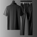 Men's Clothing Light Luxury Business Casual Ice Silk Suit Men's Summer Casual Short Sleeved Thin Striped Two Piece Suit Men's Clothing_viptrois.com