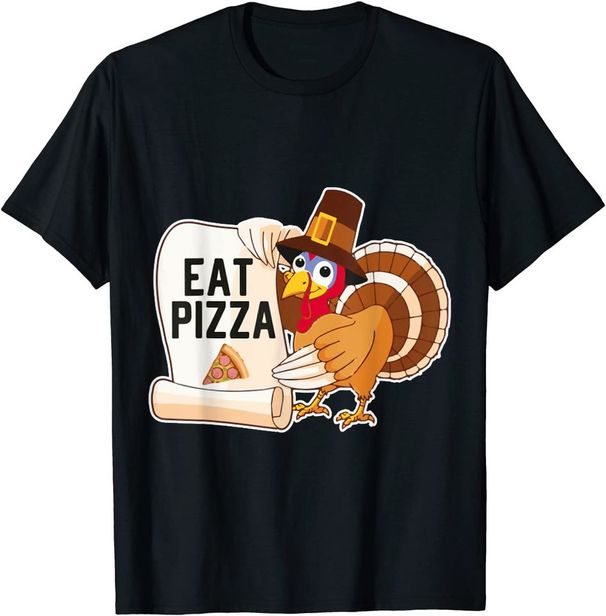 Vegan Thanksgiving - Turkey Eat Pizza Funny T-Shirt Mens Womens Tees Top Classic T-Shirt Mens Womens Tees Top_viptrois.com