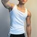 Men's Clothing Threaded Tight Elastic Quick Drying Vest Men's Suspenders Fitness Waistcoat Sleeveless I Shaped Breathable Vest_viptrois.com