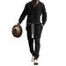 Men's Clothing men's casual trousers V neck versatile jacquard sweater men's autumn suit_viptrois.com