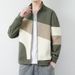 Men's Casual Zip-Up Hooded Jacket - Lightweight Spring/Fall Outerwear With Stand Collar & Drop Shoulder Design_viptrois.com