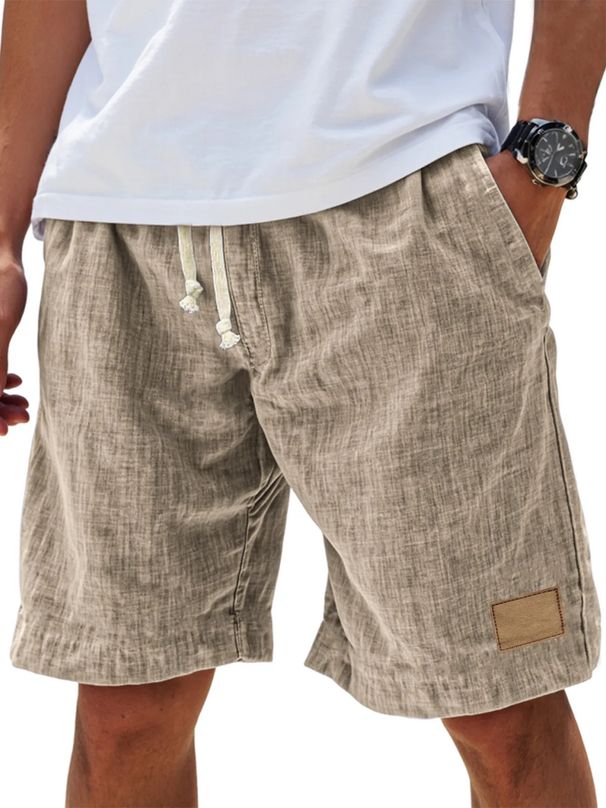 Men's Vintage Linen Relaxed Shorts – Breathable & Stylish For Summer Holidays (S-5xl, 10 Colors, Casual Comfort, Lightweight 260g Fabric)_viptrois.com