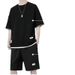 Summer New Waffle Men's Korean Loose Youth Cool Short Sleeve Shorts Casual Two Piece Set Fashion_viptrois.com