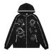 Cartoon Embroiery Loose Hooe Carigan Sweatshirt Men Lace Trim Patchwork Design Sense Niche Jacket Spring Autumn_viptrois.com