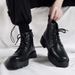 European Warm Series Men's Martin Summer New British Style High-top Leather Shoes Black Mid-top Height-increasing Work Ankle Boots_viptrois.com