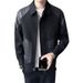 Handsome PU Leather Patchwork Jacket For Men, Slim Fit, Trendy And High End Men's Tops, Autumn_viptrois.com