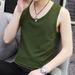 Men's Clothing Vest Men's Summer New Simple Short Sleeved Solid Color Slim Sleeveless Thin Casual T Tops_viptrois.com