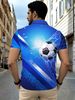 Polo Uomo Poliestere Taglio Dritto Leggero Traspirante Resistente Stampa Calcio Blu Bianco Tifosi Outdoor Quotidiano_viptrois.com