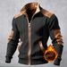 INS2025 Autumn Winter European And American Cross-Border New Men's Color Block Textured Fleece-Lined Zipper Casual_viptrois.com