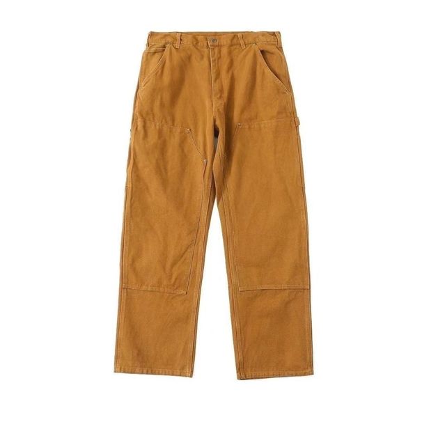 Kaha Vibe Washed B136 Canvas Loose-fit Jeans, Double-knee Work Pants, Lumberjack Trousers, Slim-fit Couple's American_viptrois.com