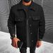 "Men's Wool-Look Jacket – Autumn Single-Breasted Coat With Lapel & Flap Pockets In Black/Army Green/Navy/Dark Gray (S-XXL)"_viptrois.com