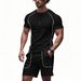 Men's Summer Casual Suit Two Piece Set Quick Drying Raglan Sleeve Sports Suit_viptrois.com