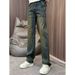 New Spring/Autumn American High Street Retro Distressed Washed Jeans For Men Loose Straight Leg Casual Versatile Floor Length Pants_viptrois.com