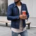 2022 Autumn Winter Men's Route Padded Lapel Cotton Clothing Zipper Color Leather Coat Jacket Fashion Casual_viptrois.com