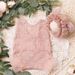 Ylsteed 2 Pieces Set Newborn Infant Photo Shooting Lace Romper with Ear Hat Dusty Pink Baby Girl Photography Clothes_viptrois.com