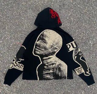 Men's American Y2K Hip Hop Mummy 3D Digital Print Loose Hoodie Fashionable And Versatile Sweatshirt_viptrois.com