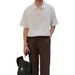 Men's Clothing Summer New Short Sleeved Polo Shirt For Men, Loose Lapel T Shirt, Textured Half Sleeved Casual Top_viptrois.com