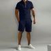 Men's Clothing Suit Summer New Men's Polo Casual Loose Short Sleeved Shorts Sports Suit_viptrois.com
