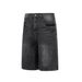 Men's Casual Lightning Print Denim Shorts - Relaxed Fit High Street Wide Leg Cropped Jeans For Streetwear_viptrois.com