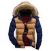 Men's Hooded Winter Coat With Faux Fur Trim - Slim-Fit Cotton-Padded Jacket, Zip-Up Punk Style, Warm & Stylish (Khaki/Red/Navy/More)_viptrois.com
