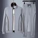 Men's Clothing Velvet Business Casual Travel Suits Unisex Fleece-Lined Business Casual Jacket & Pants Set For Spring/Autumn Travel & Leisure_viptrois.com