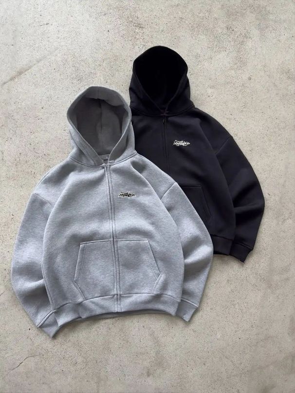 Men's Clothing Men's Trendy Hooded Graffiti Letter Print Sports Casual Comfort Sweatshirt Set_viptrois.com